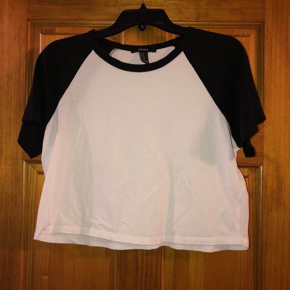 Forever 21 Crop Baseball-Style Tee